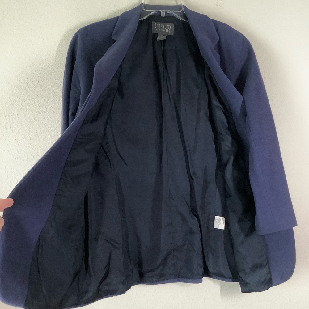Vintage LAFAYETTE 148 Cashmere Blazer 12 Career Old Money Quiet Luxury NYC Made - Picture 9 of 12